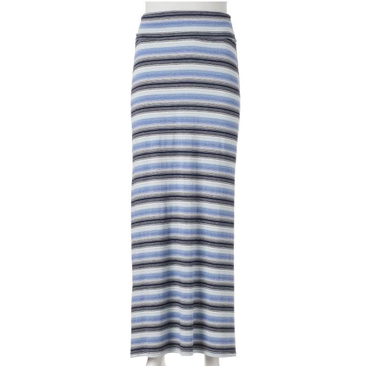 Juniors' Joe B Striped Fold-over Maxi Skirt, Girl's, Size: Large, Blue Other