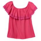 Girls 7-16 Cloud Chaser Off Shoulder Waffle Thermal Popover Top, Girl's, Size: Xl, Med Pink