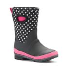 Western Chief Classic Dazzling Dots Girls' Tall Waterproof Rain Boots, Size: 12, Black