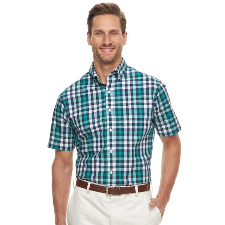 Men's Croft & Barrow&reg; Classic-fit Easy-care Button-down Shirt, Size: Xxl, Green