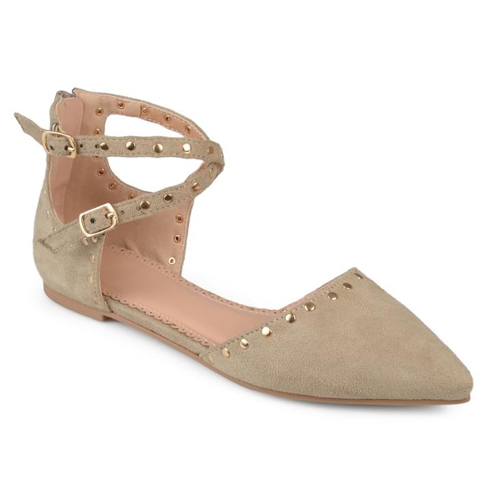 Journee Collection Liset Women's D'orsay Flats, Size: Medium (7), White