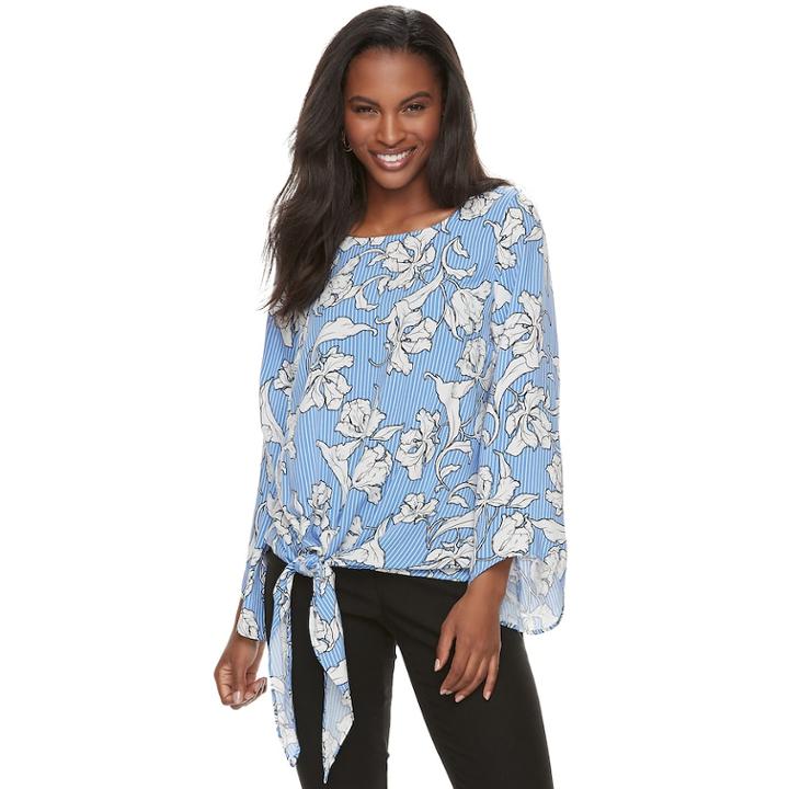 Women's Apt. 9&reg; Knot Front Top, Size: Xl, Med Blue