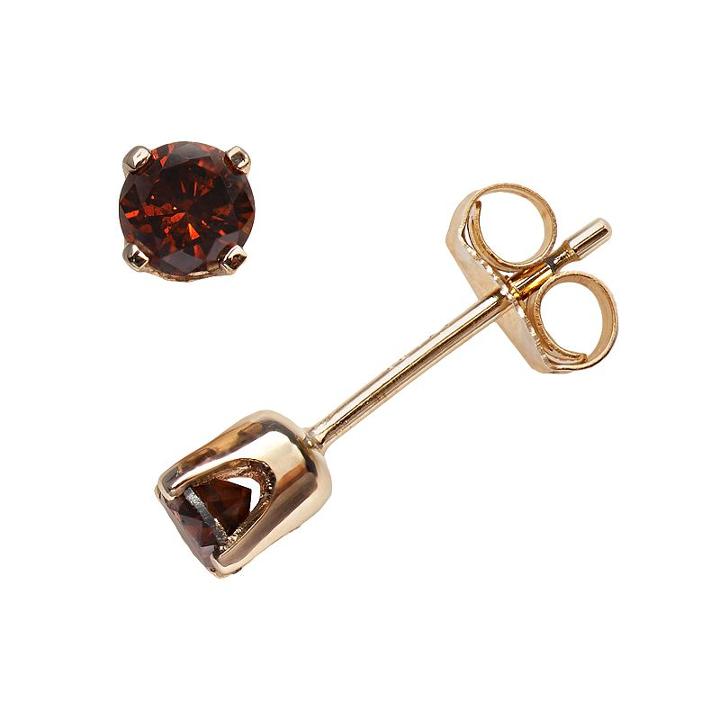 14k Gold 1/3-ct. T.w. Cherry Berry Diamond Stud Earrings, Women's, Red