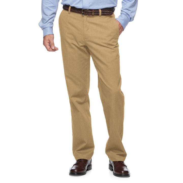 Men's Croft & Barrow® Classic-fit Essential Khaki Flat-front Pants, Size: 42x30, Med Beige