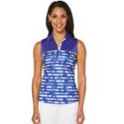 Women's Grand Slam Floral Stripe Print Sleeveless Golf Top, Size: Small, Blue