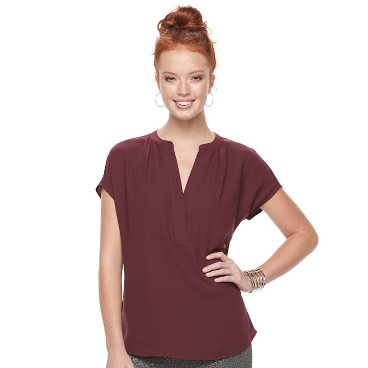 Women's Apt. 9&reg; Crepe Blouse, Size: Xxl, Red