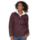 Women's Free Country Reversible Sherpa Jacket, Size: Medium, Dark Red
