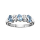 Sterling Silver Blue & White Topaz Ring, Women's, Size: 5