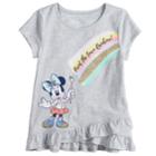 Disney's Minnie Mouse Girls 4-7 Paint The Town Rainbow Tee By Jumping Beans&reg;, Size: 6, Light Grey