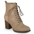Journee Collection Baylor Women's Block Heel Ankle Boots, Girl's, Size: 7, Lt Beige