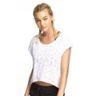 Women's Colosseum Caribbean Burnout Cropped Yoga Tee, Size: Xs, White