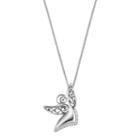 Sentimental Expressions Sterling Silver Cubic Zirconia Angel Of Joy Necklace, Women's, Size: 18, White