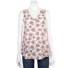 Juniors' Grayson Threads Print Lace-back Tank, Teens, Size: Small, White Oth