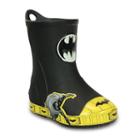Crocs Bump It Dc Comics Batman Kids' Waterproof Rain Boots, Boy's, Size: 1, Black