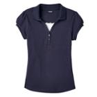 Girls 7-16 Chaps School Uniform Short-sleeved Y-neck Top, Girl's, Size: 16, Blue (navy)