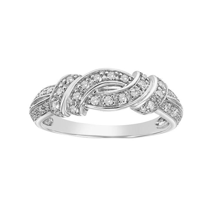 Simply Vera Vera Wang 14k White Gold 1/5 Carat T.w. Diamond Twist Wedding Ring, Women's, Size: 5.50