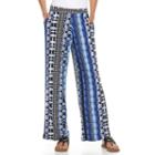 Women's Dana Buchman Printed Palazzo Pants, Size: Small, Med Blue