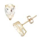 Lab-created White Sapphire 10k Gold Teardrop Stud Earrings, Women's