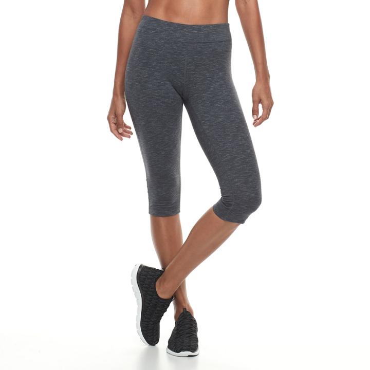 Petite Tek Gear&reg; Skimmer Capri Leggings, Women's, Size: M Petite, Dark Grey