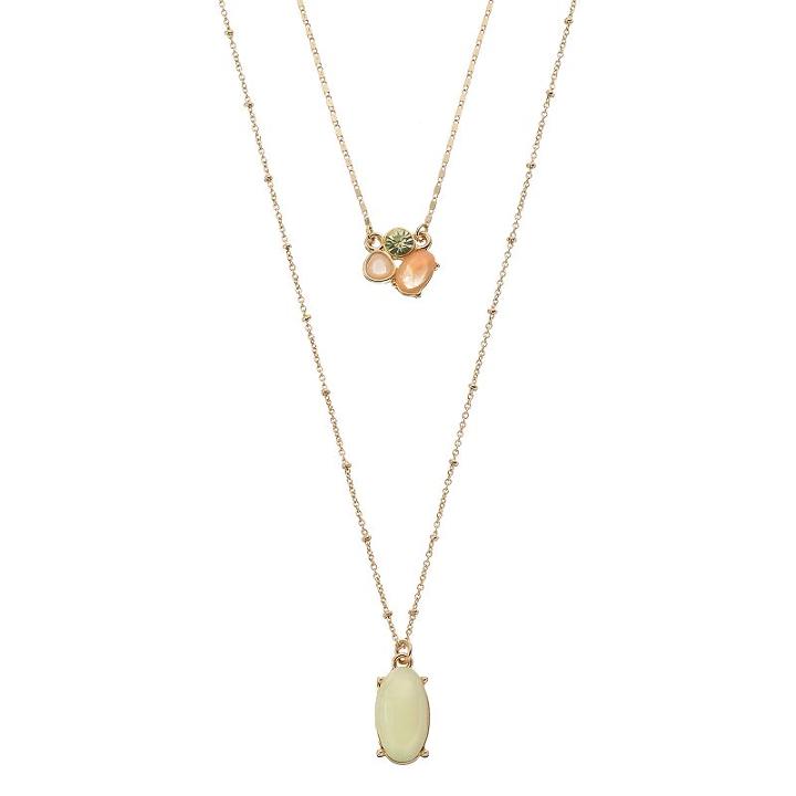 Lc Lauren Conrad Layered Pastel Stone Pendant Necklace, Women's, Multicolor