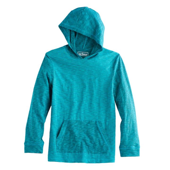 Boys 8-20 Urban Pipeline Striped Hoodie, Size: Medium, Turquoise/blue (turq/aqua)