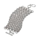 Jennifer Lopez Silver Tone Simulated Crystal Chain-wrapped Toggle Bracelet, Women's, Multicolor