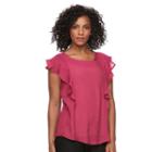 Women's Harve Benard Ruffled Top, Size: Small, Brt Purple