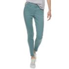 Juniors' So&reg; Color Low Rise Twill Leggings, Teens, Size: 9, Green