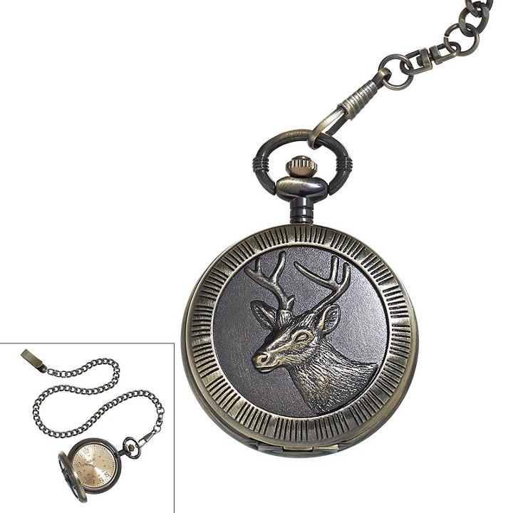 Men's Deer Pocket Watch, Size: Xl, Multicolor