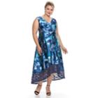 Plus Size Chaya Floral Lace Hem Midi Dress, Women's, Size: 16 W, Blue