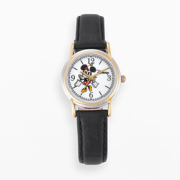 Disney's Minnie Mouse Women's Two Tone Leather Watch, Brown