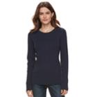 Women's Croft & Barrow&reg; Essential Cable-knit Sweater, Size: Xl, Blue