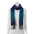 Softer Than Cashmere Ombre Zigzag Fringed Oblong Scarf, Women's, Blue (navy)