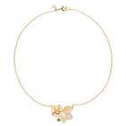 Lc Lauren Conrad Pink Flower Leaf Cluster Necklace, Women's