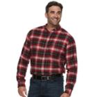 Big & Tall Croft & Barrow&reg; Regular-fit Flannel Woven Button-down Shirt, Men's, Size: L Tall, Med Red