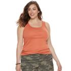 Plus Size Sonoma Goods For Life&trade; Layering Tank, Women's, Size: 1xl, Drk Orange