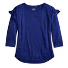 Girls 7-16 So&reg; Ruffle Sleeve Top, Size: 7-8, Dark Blue