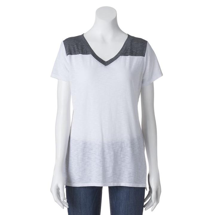 Juniors' So&reg; Back-cutout Burnout Active Tee, Girl's, Size: Xl, White