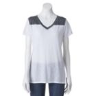 Juniors' So&reg; Back-cutout Burnout Active Tee, Girl's, Size: Xl, White