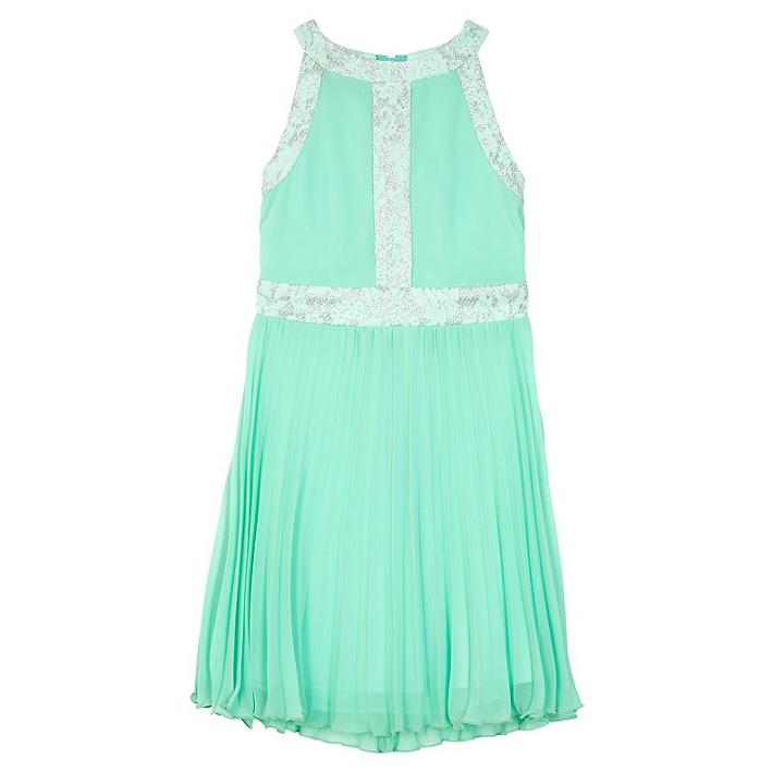 Girls 7-16 Iz Amy Byer Lace Trim Pleated Skirt Dress, Girl's, Size: 8, Lt Green