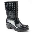 Bootsi Tootsi Studly Moto Juniors Water Resistant Rain Boots, Girl's, Size: 8, Black