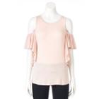 Women's Apt. 9&reg; Ruffle Cold-shoulder Top, Size: Xl, Lt Orange