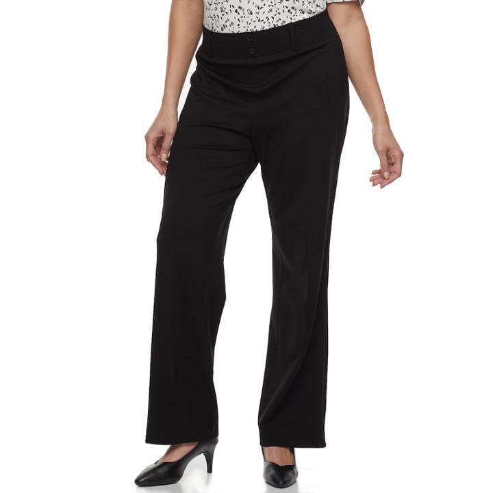 Plus Size Apt. 9&reg; Pull-on Bootcut Ponte Pants, Women's, Size: 3xl, Black
