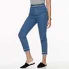 K/lab Frayed Mid-rise Crop Jeans, Teens, Size: 0, Blue