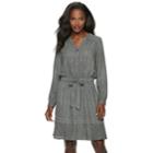 Women's Jennifer Lopez Chiffon Midi Shirtdress, Size: Medium, Black