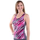Women's Dolfin Striped Racerback Tankini Top, Size: Small, Med Yellow