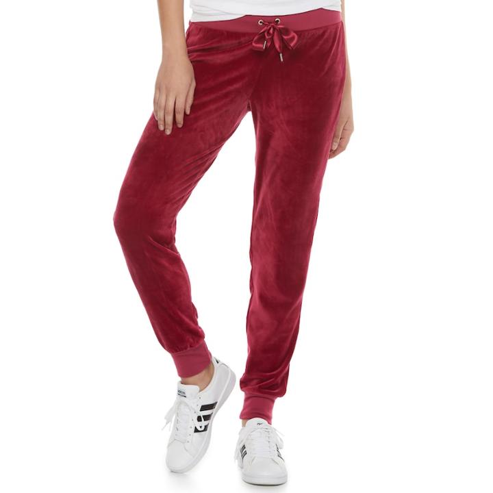 Women's Juicy Couture Supersoft Velour Jogger Pants, Size: Xl, Red