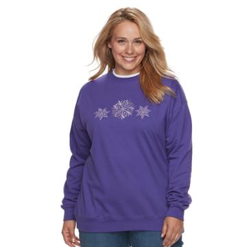 Plus Size Women's Mccc Holiday Fleece Top, Size: 2xl, Purple