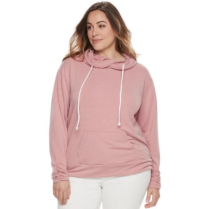 Sonoma Goods For Life, Plus Size &trade; Solid Hoodie, Women's, Size: 1xl, Med Pink
