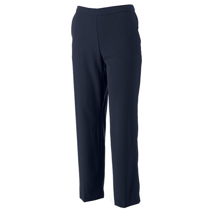 Petite Briggs Pull-on Dress Pants, Women's, Size: 14 Petite, Blue (navy)